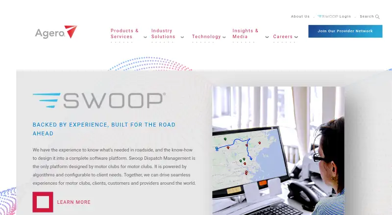 Swoop Dispatch Management's website