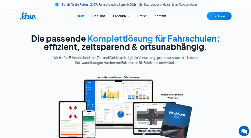Fahrschule.live's website