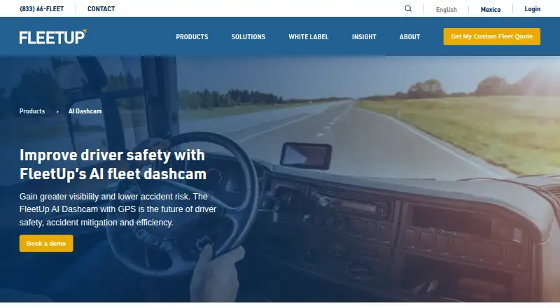 FleetUp AI Dashcam's website