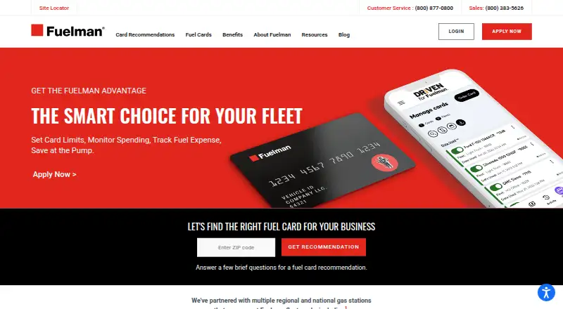 Fuelman Online Account Manager's website