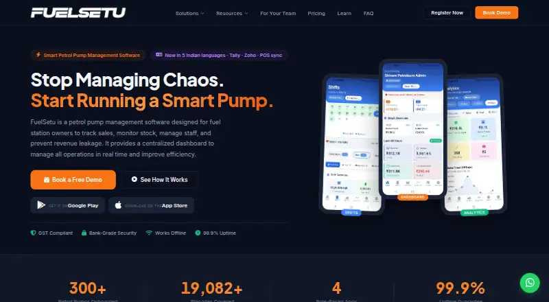 FuelSetu's website