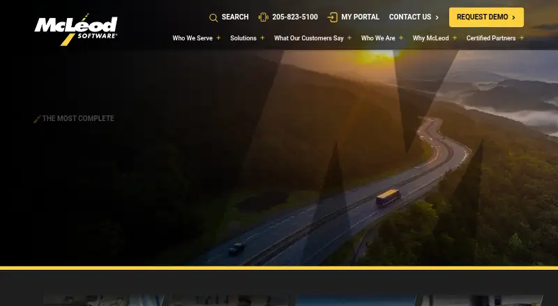 McLeod Software Transportation Management's website
