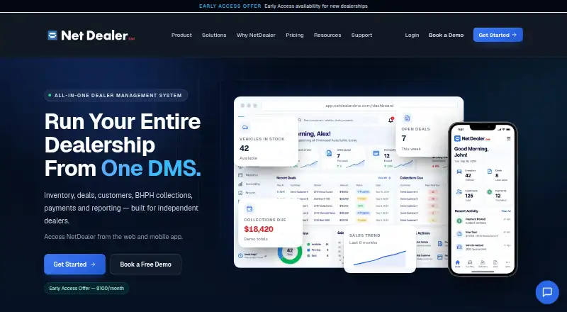 NetDealer DMS's website