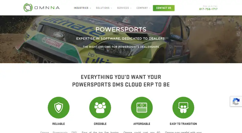 Omnna Powersports DMS's website