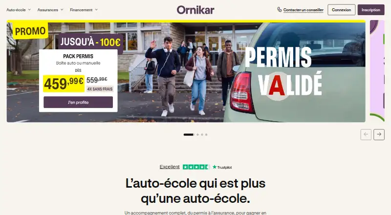 Ornikar's website