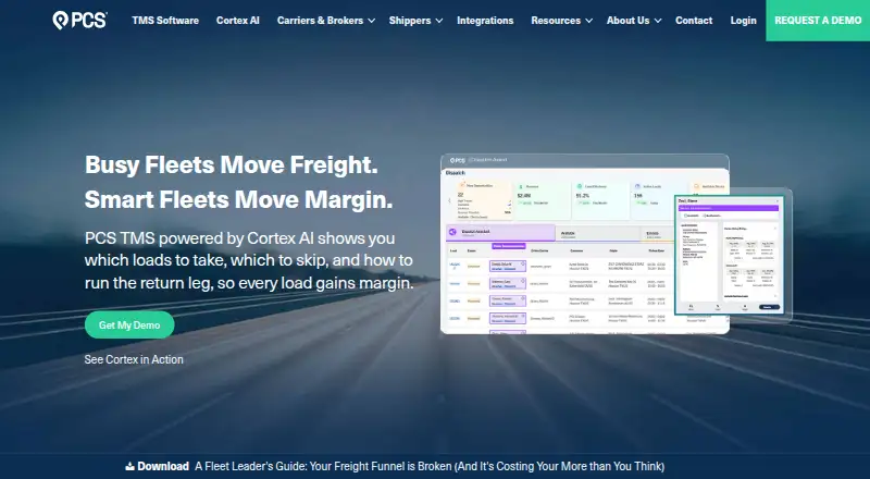 PCS TMS's website