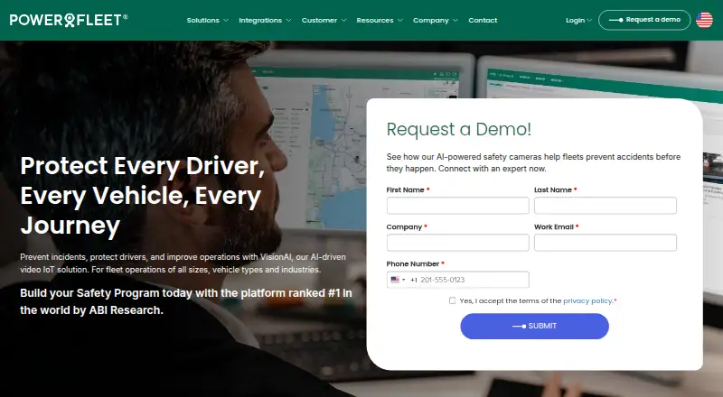 Powerfleet VisionAI's website