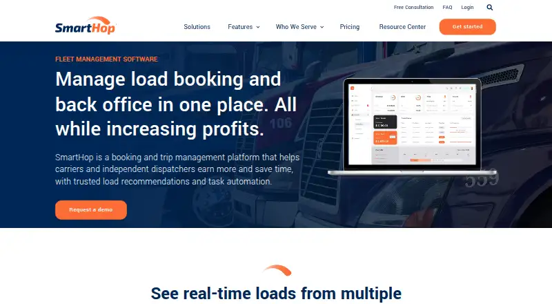 SmartHop's website