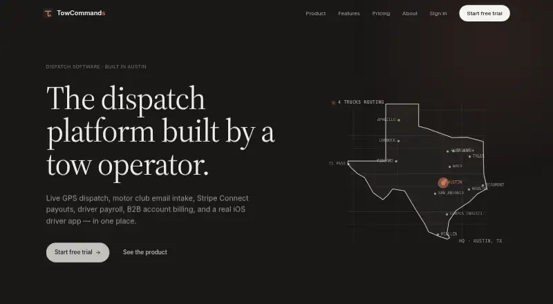 TowCommand's website
