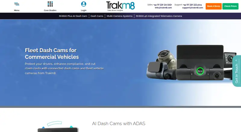 Trakm8 Fleet Video's website