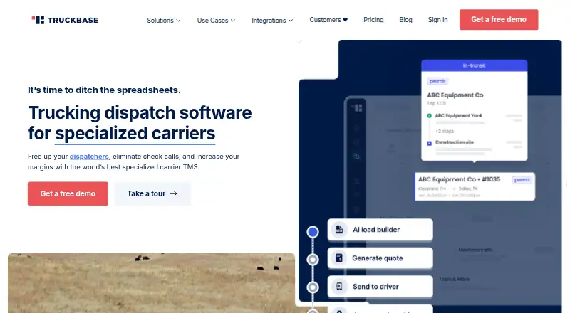 Truckbase's website