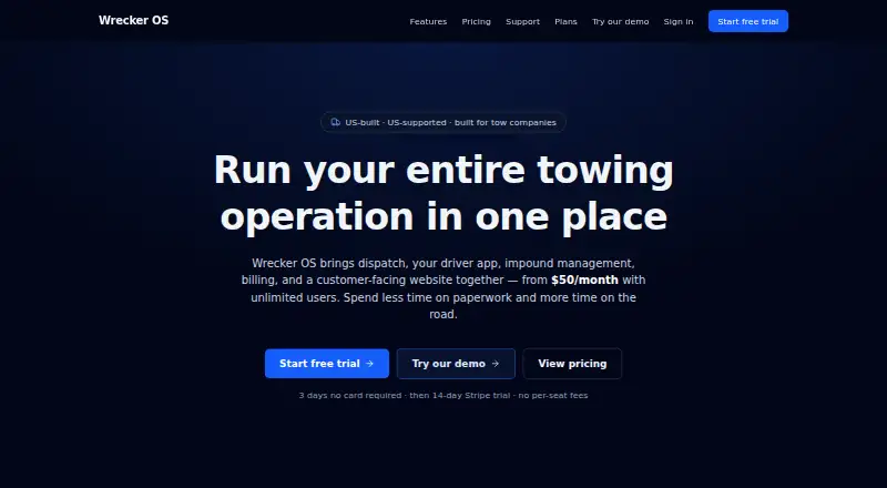 Wrecker OS's website