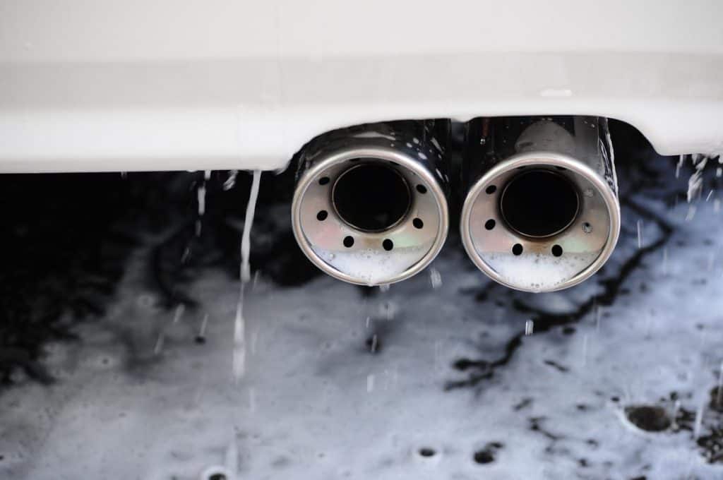Causes for water drip from the tailpipe